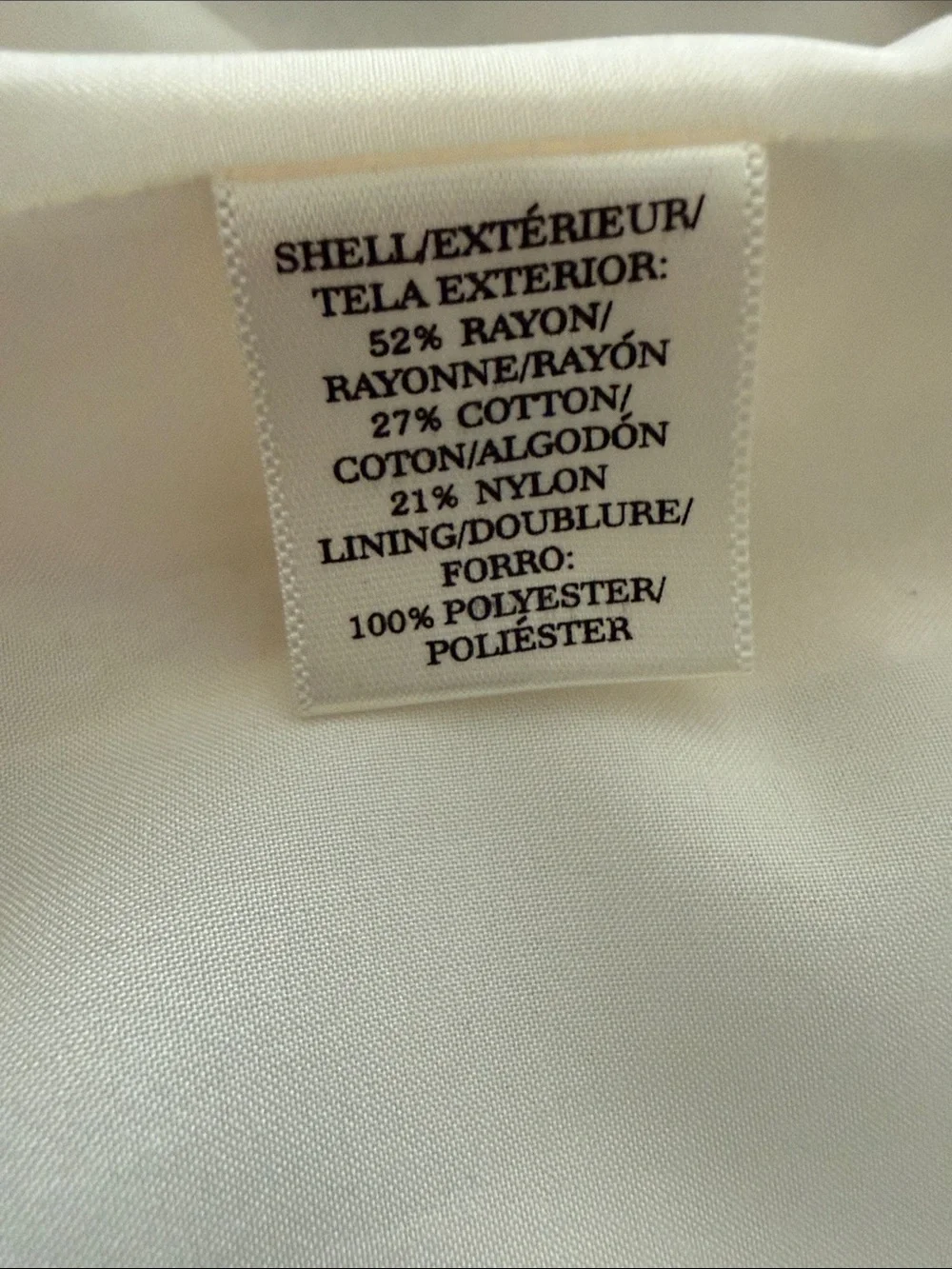 Ann Taylor Suit, cream with gold highlights. Jacket 8P, matching lace skirt, 4.